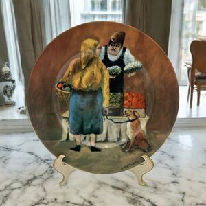 Guy Buffet TUSCAN STOREFRONTS Porcelain Salad Plate Discerning Customer Germany